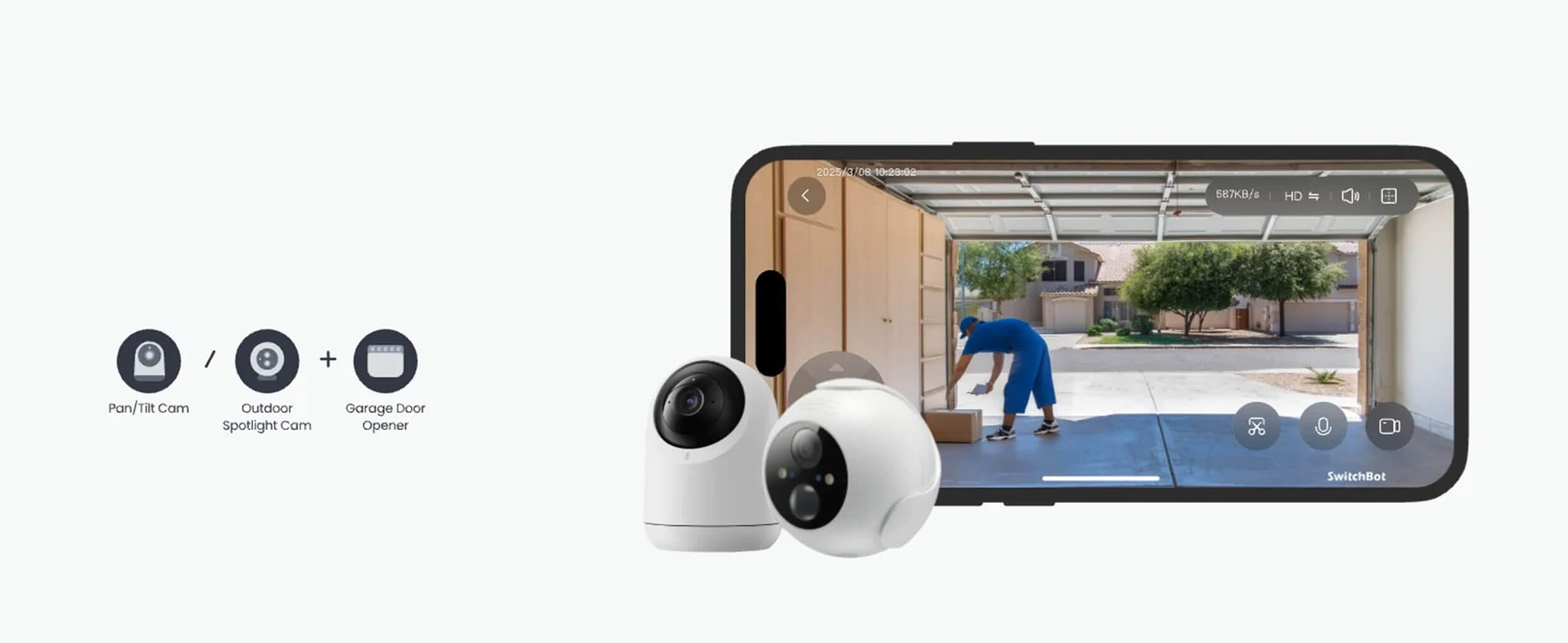 SwitchBot Garage Door Opener Rele za Garazni Vrati Kontrola so Kameri