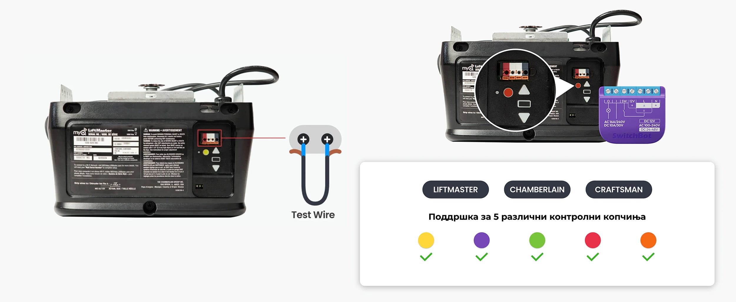 SwitchBot Garage Door Opener Rele za Garazni Vrati Kompatibilnost