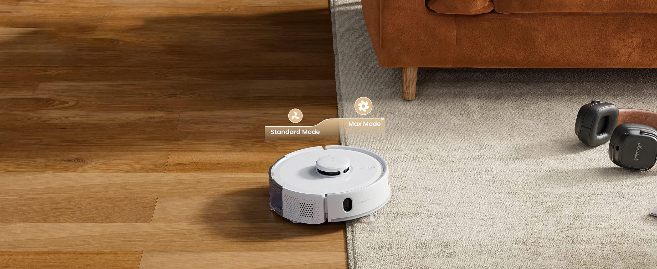SwitchBot K11+ robot pravosmukalka detekcija na tepisi