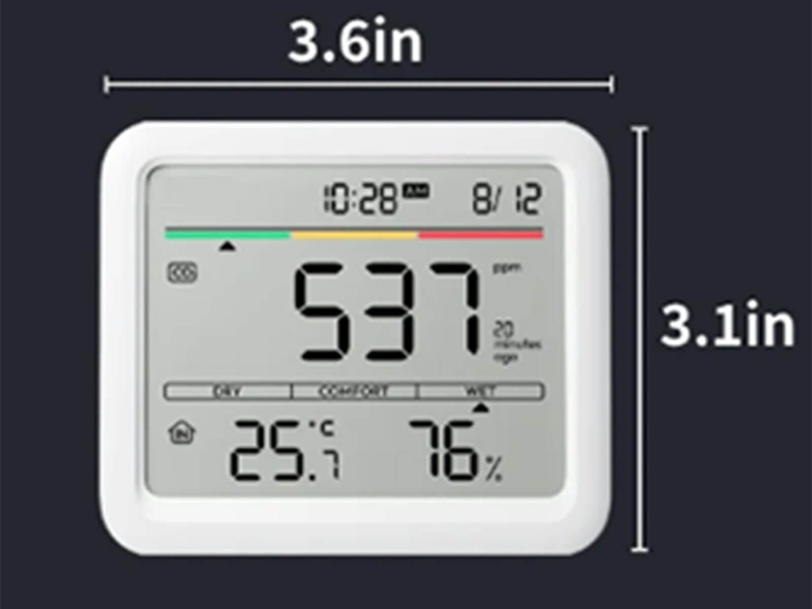 SwitchBot Meter Pro CO2 Senzor za Kvalitet na Vozduh Golem Ekran
