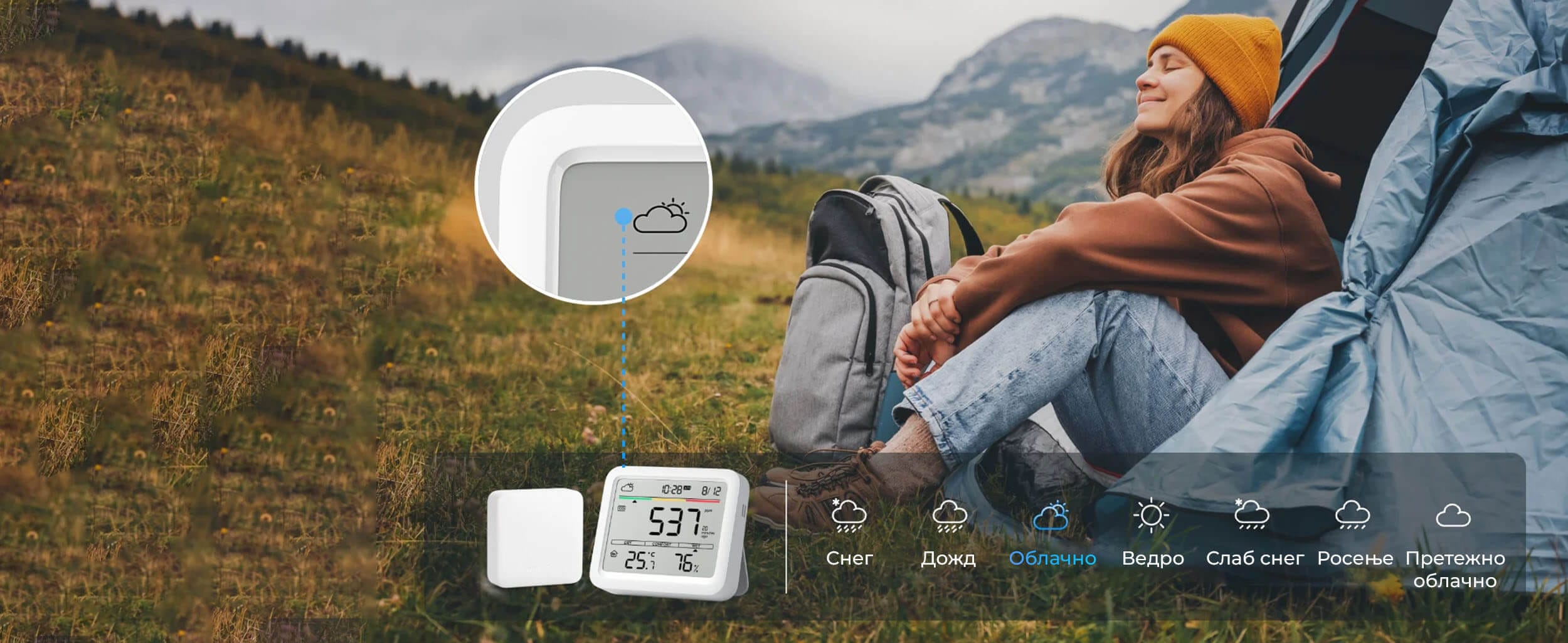 SwitchBot Meter Pro CO2 Senzor za Kvalitet na Vozduh Vremenska Prognoza