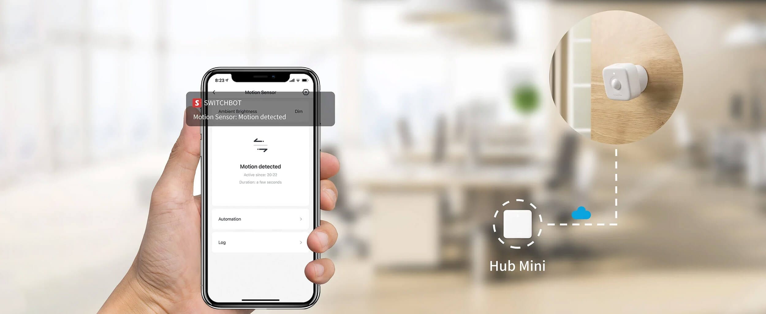 SwitchBot Motion Sensor Detektor za Dvizenje Nadvoresen Monitoring
