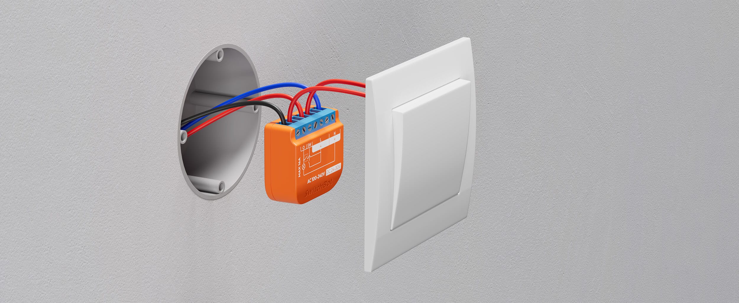SwitchBot Relay Switch 1PM Ednokanalen Prekinuvac so Merenje Energija Lesen za povrzuvanje