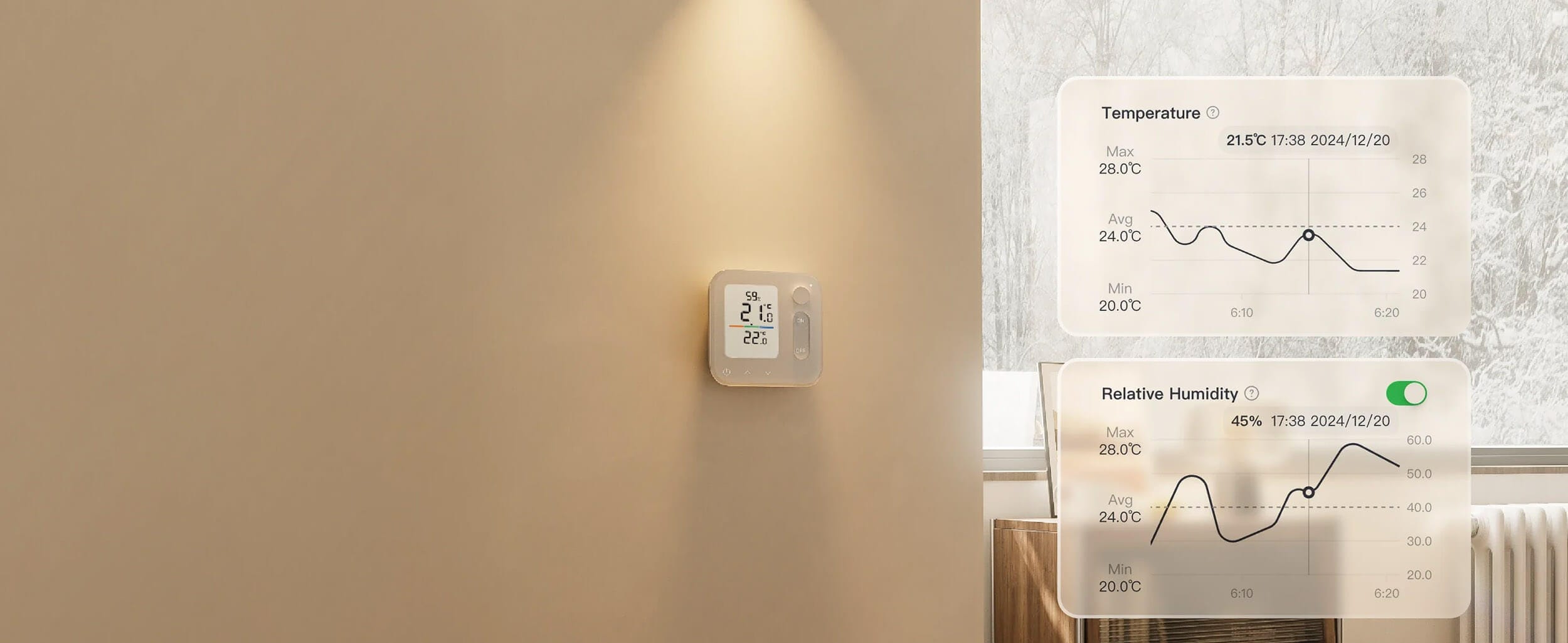 SwitchBot Home Climate Panel Ziden Termostat Istorisko Cuvanje Podatoci