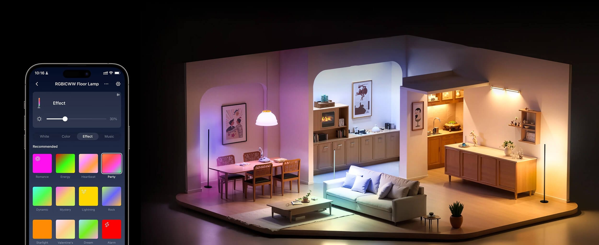 SwitchBot RGBICWW Floor Lamp Adresibilna LED Lamba Svetlosni efekti