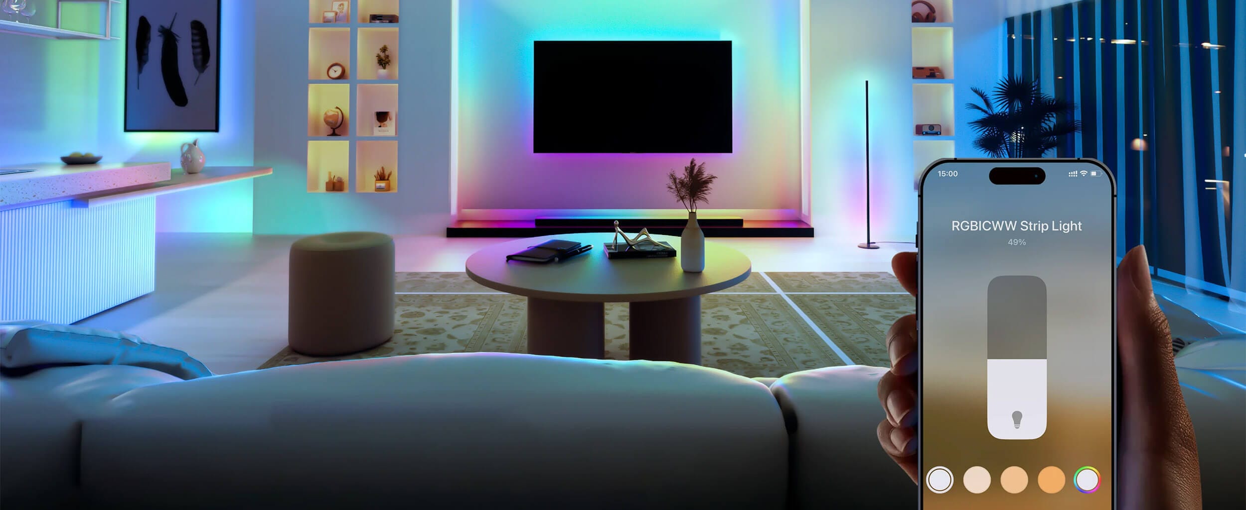 SwitchBot RGBICWW Strip Light Adresibilna Lenta Apple Home Integracija