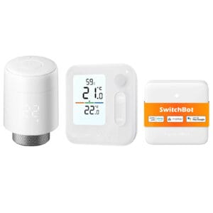 SwitchBot Radiator Thermostat and Home Panel Combo: Kombo Zdelka od Radijatorski i Ziden Termostat i Smart Hub