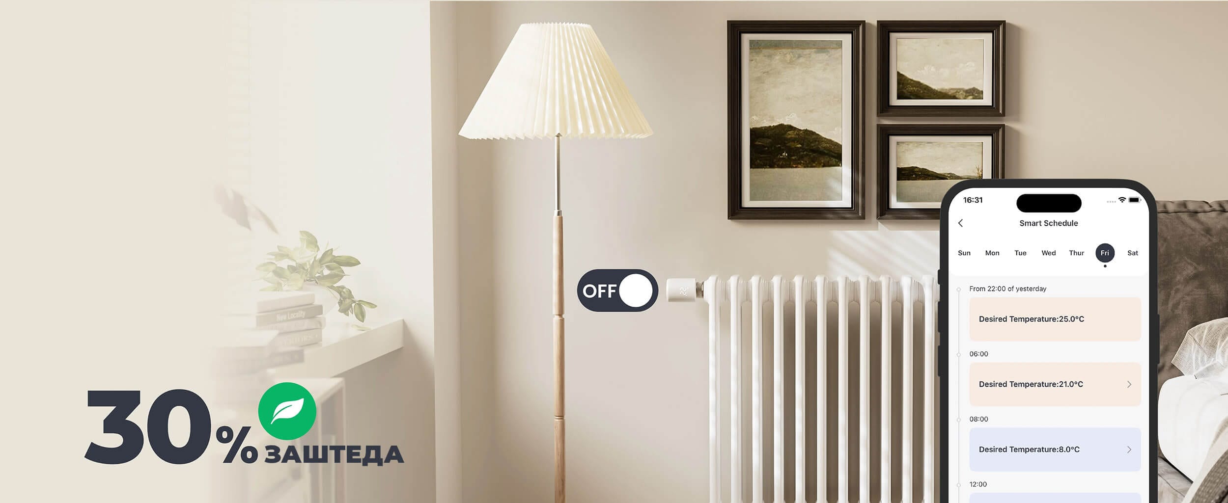 SwitchBot Smart Radiator Thermostat Rasporedi za Greenje