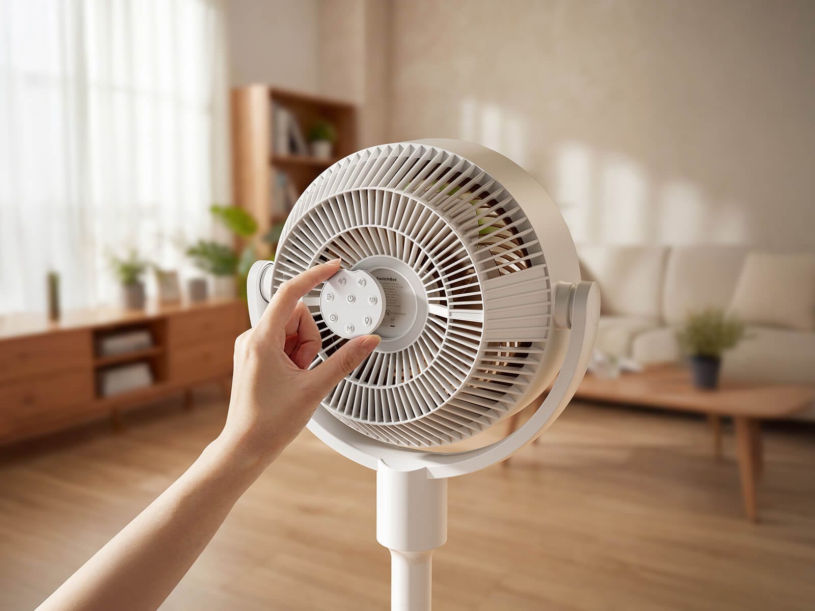 SwitchBot Standing Circulator Fan Smart Ventilator so Baterija - Mesto drzac za upravuvac