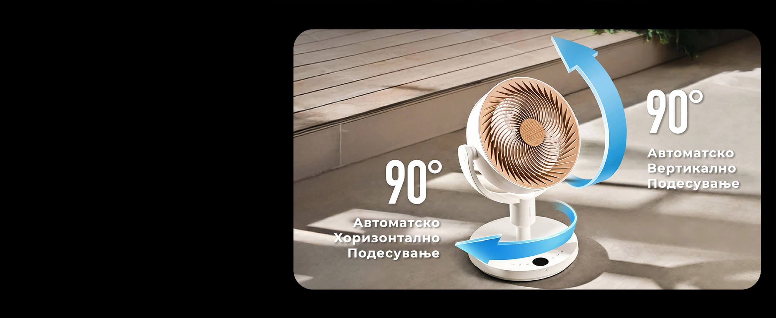 SwitchBot Standing Circulator Fan Smart Ventilator so Baterija - Horizontalna i Vertikalna Oscilacija